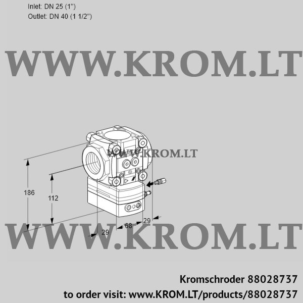 Kromschroder VRH 225/40R05AE/PP/PP, 88028737 flow rate regulator, 88028737