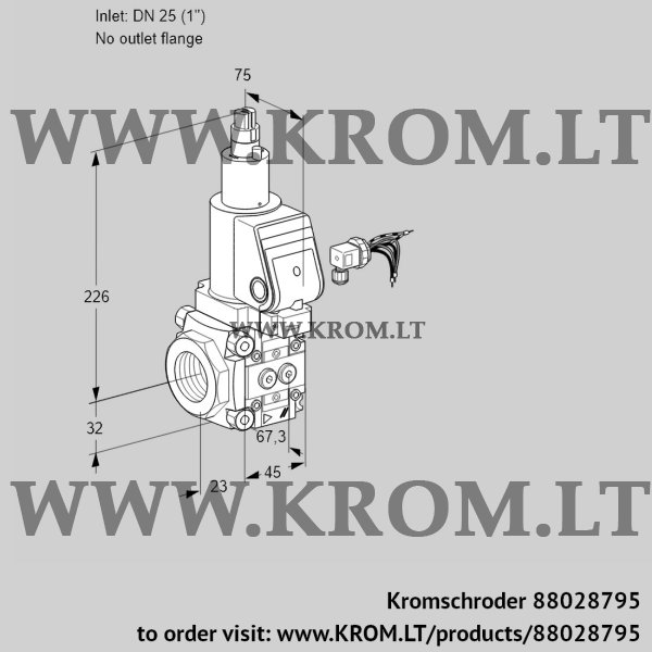 Kromschroder VAS 125/-R/LWSR, 88028795 gas solenoid valve, 88028795