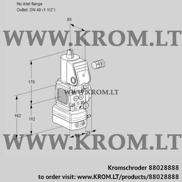 Kromschroder VAD 2-/40R/NK-50A, 88028888 pressure regulator, 88028888