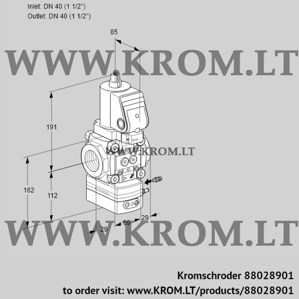 Kromschroder VAG 2T40N/NQSRAK, 88028901 air/gas ratio control, 88028901