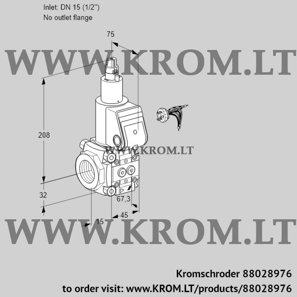 Kromschroder VAS 115/-R/LW, 88028976 gas solenoid valve, 88028976