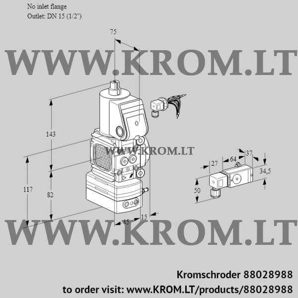 Kromschroder VAD 1-/15R/NW-50B, 88028988 pressure regulator, 88028988