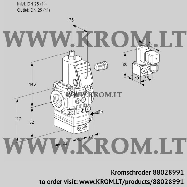 Kromschroder VAG 125R/NWAE, 88028991 air/gas ratio control, 88028991