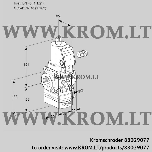 Kromschroder VAH 240R/NWSRAE, 88029077 flow rate regulator, 88029077