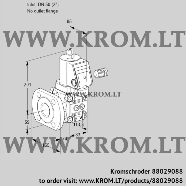 Kromschroder VAS 350/-F/NWGR, 88029088 gas solenoid valve, 88029088