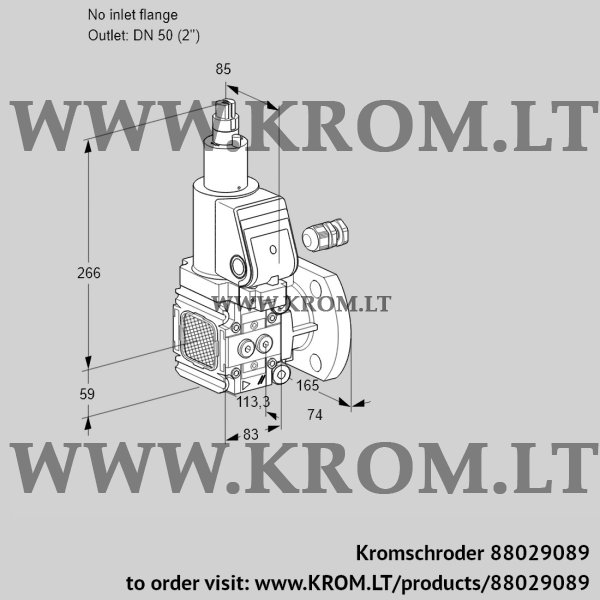 Kromschroder VAS 3-/50F/LWGR, 88029089 gas solenoid valve, 88029089