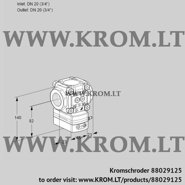 Kromschroder VRH 1T20N05AA/PP/PP, 88029125 flow rate regulator, 88029125