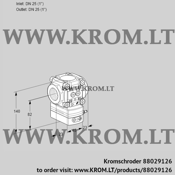 Kromschroder VRH 1T25N05AA/PP/PP, 88029126 flow rate regulator, 88029126