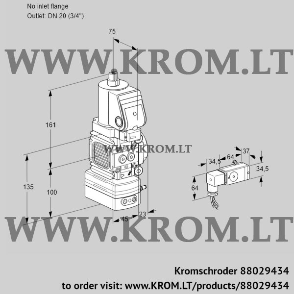 Kromschroder VAH 1T-/20N/NQSRAA, 88029434 flow rate regulator, 88029434