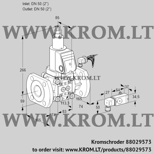 Kromschroder VAS 350F/LKGR, 88029573 gas solenoid valve, 88029573