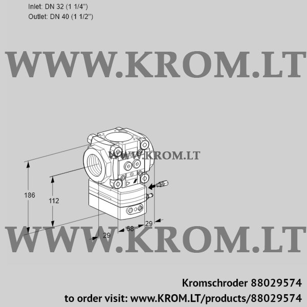 Kromschroder VRH 232/40R05AE/PP/PP, 88029574 flow rate regulator, 88029574