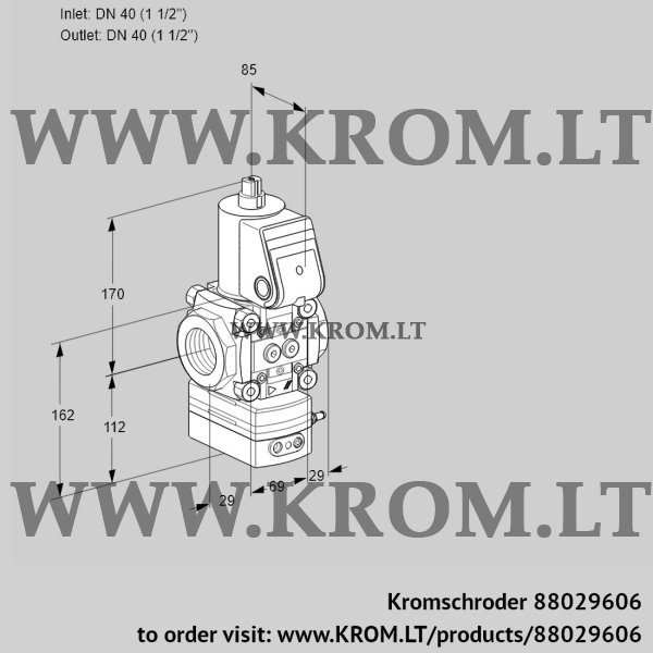 Kromschroder VAG 2T40N/NQAA, 88029606 air/gas ratio control, 88029606