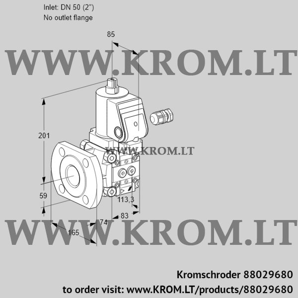 Kromschroder VAS 350/-F/NWGR, 88029680 gas solenoid valve, 88029680