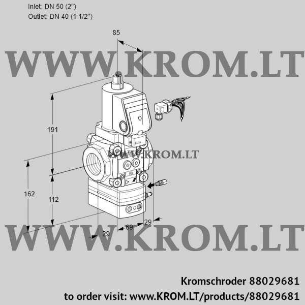 Kromschroder VAG 250/40R/NWGRAE, 88029681 air/gas ratio control, 88029681