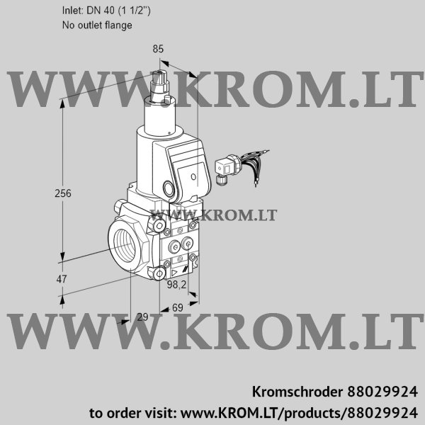 Kromschroder VAS 240/-R/LQSR, 88029924 gas solenoid valve, 88029924