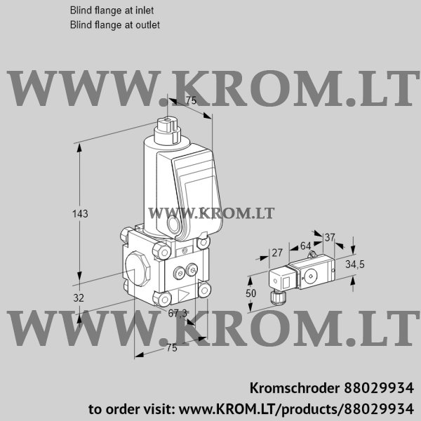 Kromschroder VAS 1-0/NW, 88029934 gas solenoid valve, 88029934