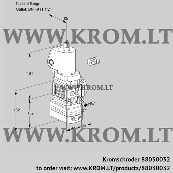 Kromschroder VAH 2-/40R/NQSLAE, 88030032 flow rate regulator, 88030032