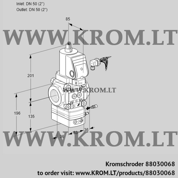 Kromschroder VAG 350R/NWGRAE, 88030068 air/gas ratio control, 88030068