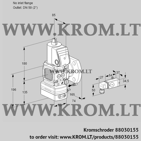 Kromschroder VAG 3-/50F/NWAE, 88030155 air/gas ratio control, 88030155