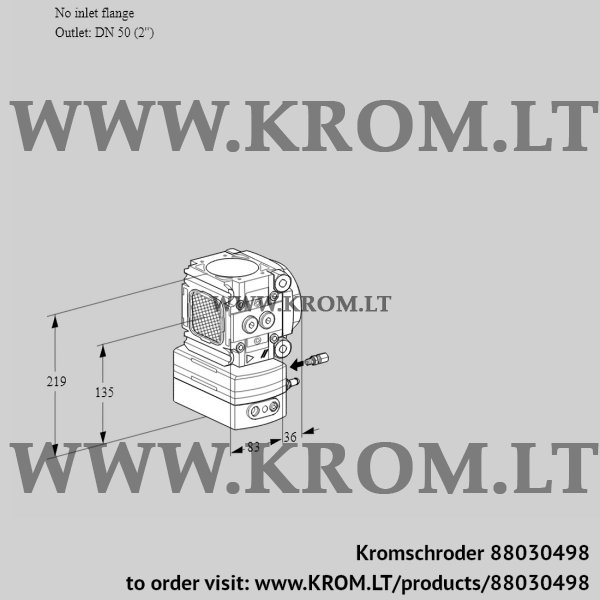 Kromschroder VRH 3-/50R05AE/PP/PP, 88030498 flow rate regulator, 88030498