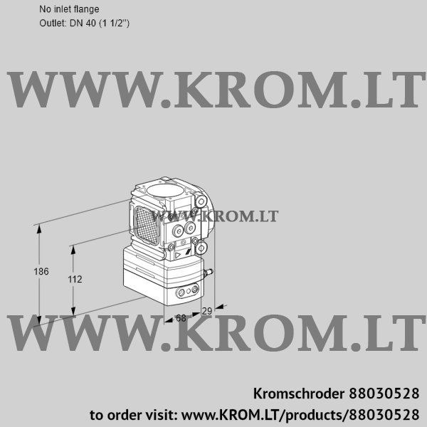 Kromschroder VRH 2T-/40N05AA/PP/PP, 88030528 flow rate regulator, 88030528