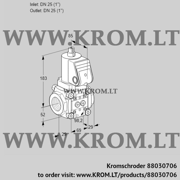 Kromschroder VAN 2T25N/NQ, 88030706 magnetic relief valve, 88030706