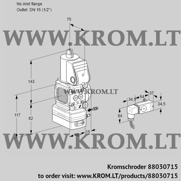 Kromschroder VAG 1T-/15N/NQBK, 88030715 air/gas ratio control, 88030715