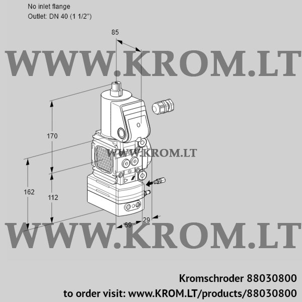 Kromschroder VAG 2-/40R/NKAE, 88030800 air/gas ratio control, 88030800