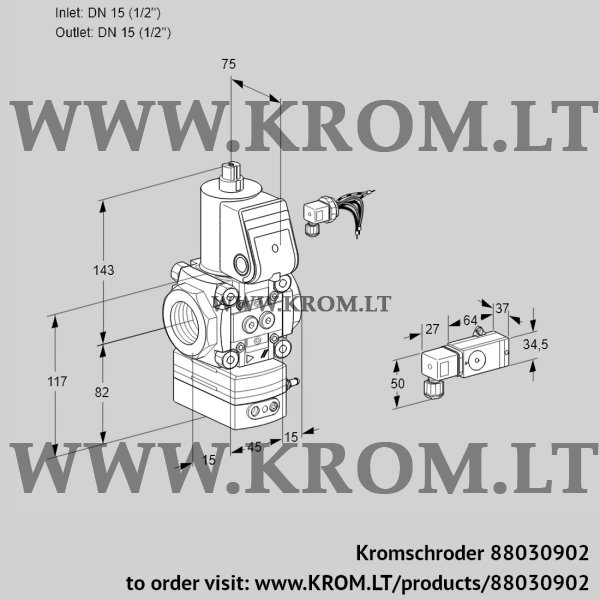 Kromschroder VAD 115R/NQ-25B, 88030902 pressure regulator, 88030902