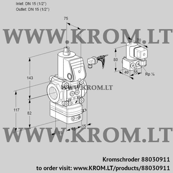 Kromschroder VAD 115R/NW-50B, 88030911 pressure regulator, 88030911