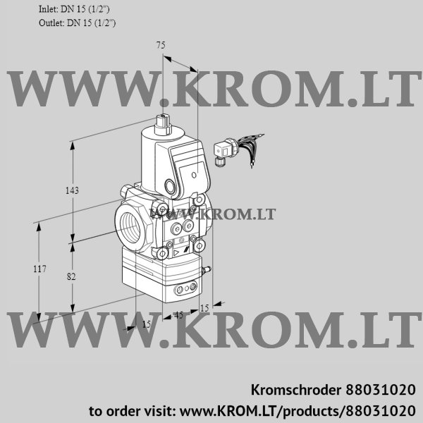 Kromschroder VAD 115R/NW-100B, 88031020 pressure regulator, 88031020