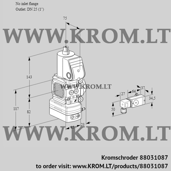 Kromschroder VAD 1-/25R/NW-25A, 88031087 pressure regulator, 88031087