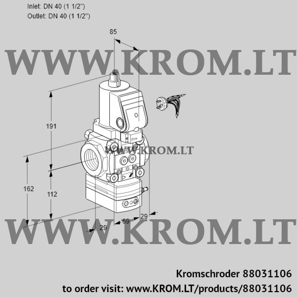 Kromschroder VAD 240R/NWSR-50A, 88031106 pressure regulator, 88031106