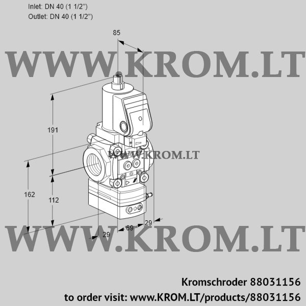 Kromschroder VAG 2T40N/NQSRAN, 88031156 air/gas ratio control, 88031156