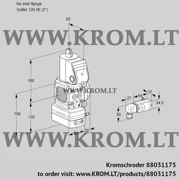 Kromschroder VAD 3-/50R/NW-50A, 88031175 pressure regulator, 88031175