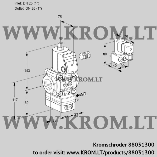 Kromschroder VAG 125R/NWAE, 88031300 air/gas ratio control, 88031300