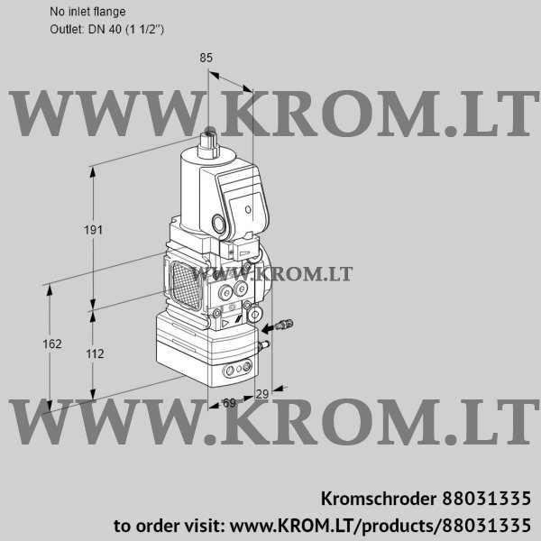 Kromschroder VAG 2T-/40N/NQSRAK, 88031335 air/gas ratio control, 88031335