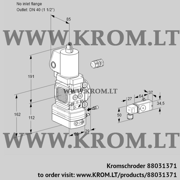 Kromschroder VAG 2-/40R/NWSLAE, 88031371 air/gas ratio control, 88031371