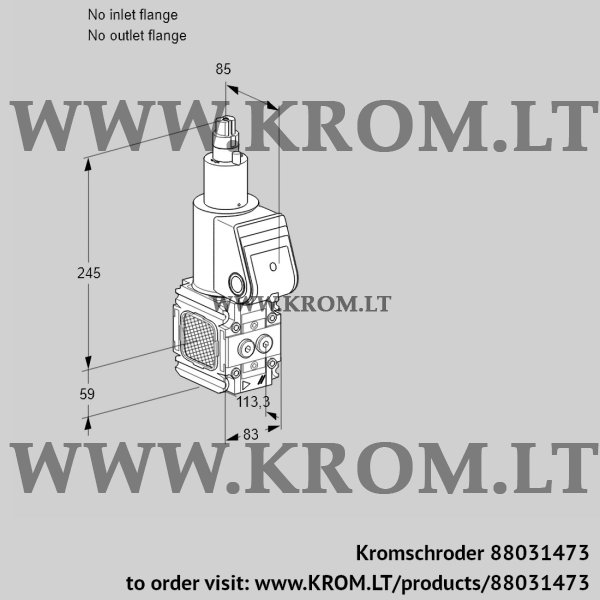 Kromschroder VAS 3T-/LW, 88031473 gas solenoid valve, 88031473