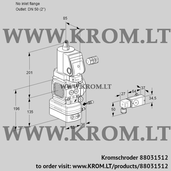 Kromschroder VAG 3-/50R/NWGRAE, 88031512 air/gas ratio control, 88031512