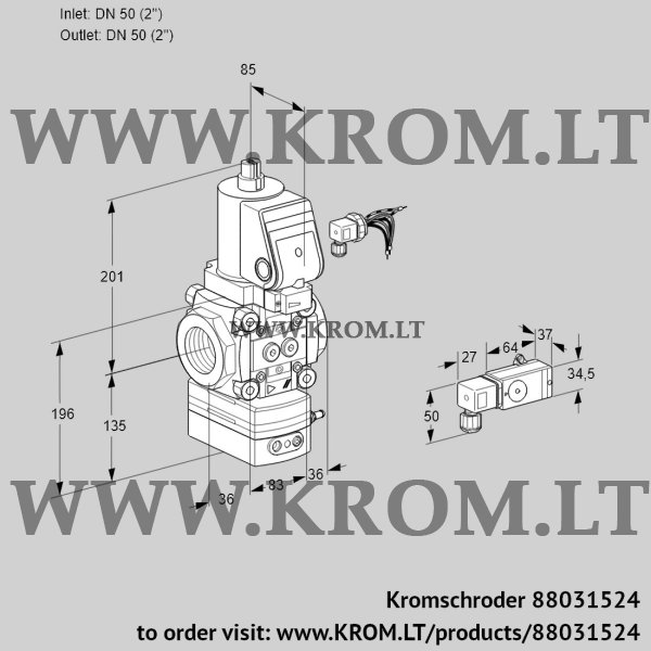 Kromschroder VAD 350R/NWGR-100A, 88031524 pressure regulator, 88031524