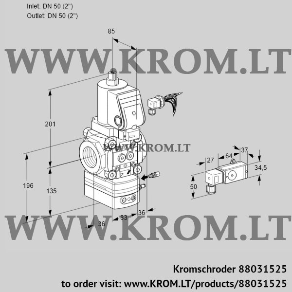 Kromschroder VAG 350R/NWGRAE, 88031525 air/gas ratio control, 88031525