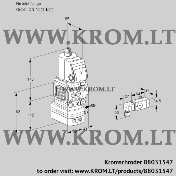 Kromschroder VAG 2-/40R/NWAK, 88031547 air/gas ratio control, 88031547