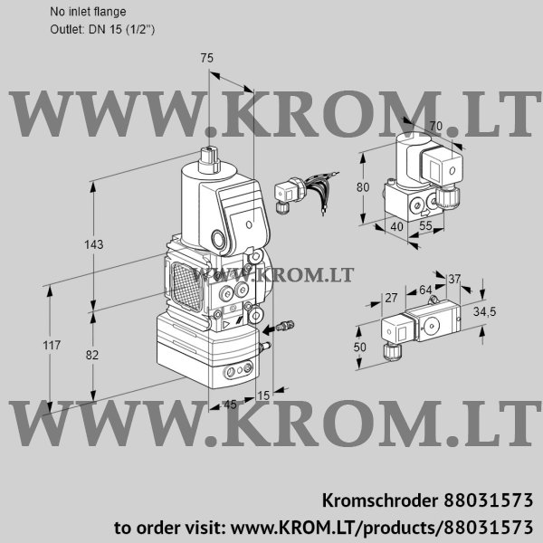 Kromschroder VAG 1-/15R/NWBK, 88031573 air/gas ratio control, 88031573