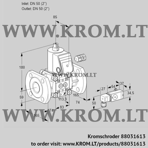 Kromschroder VAS 350F/NW, 88031613 gas solenoid valve, 88031613