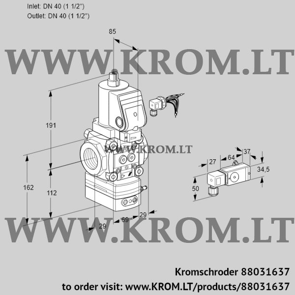 Kromschroder VAD 240R/NWSR-50A, 88031637 pressure regulator, 88031637