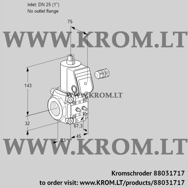 Kromschroder VAS 125/-R/NW, 88031717 gas solenoid valve, 88031717