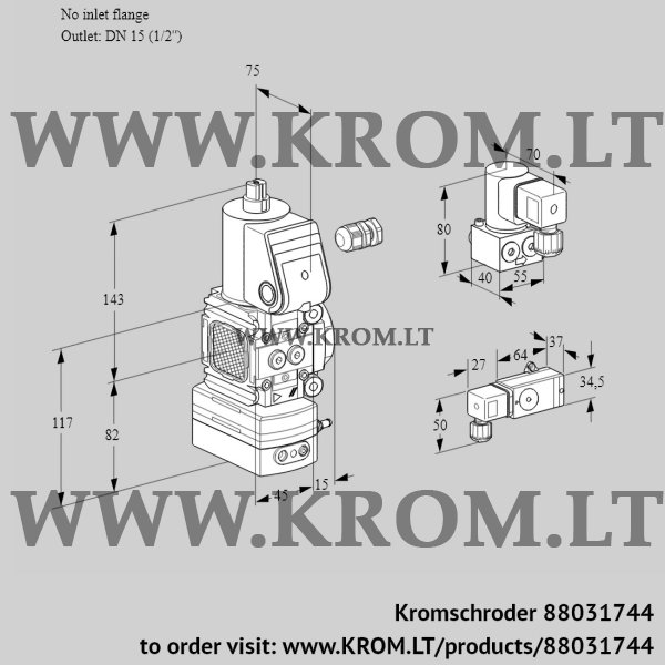 Kromschroder VAD 1-/15R/NW-25B, 88031744 pressure regulator, 88031744