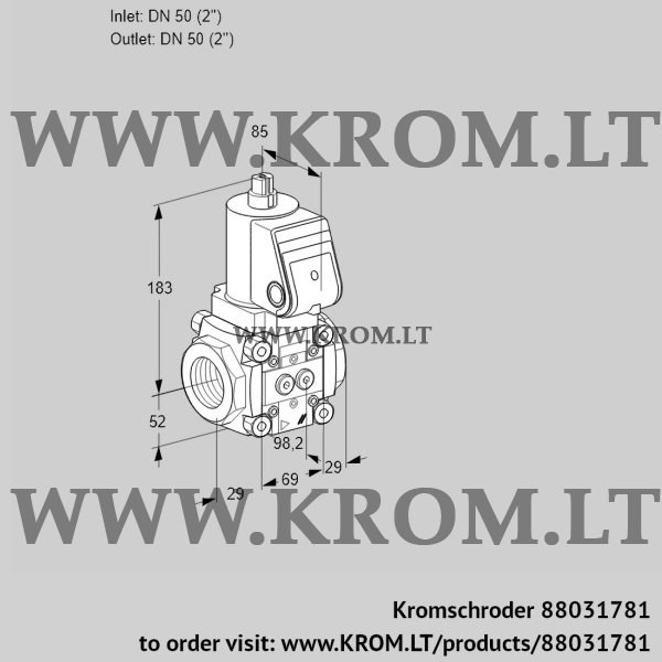 Kromschroder VAN 2T50N/NW, 88031781 magnetic relief valve, 88031781