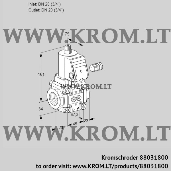 Kromschroder VAN 120R/NPSR, 88031800 gas solenoid valve, 88031800